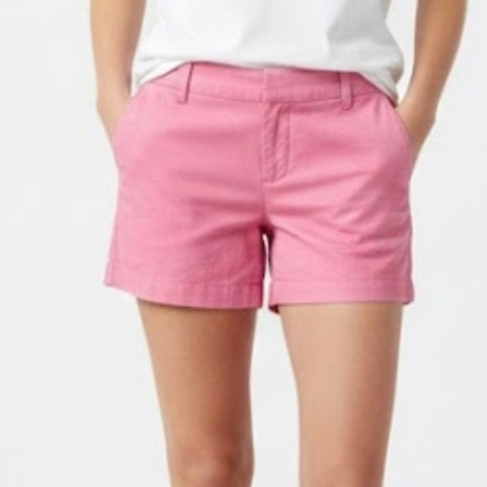 J Crew Pink Chino Shorts Womens Size 2 Flat Front Casual Everyday‎ Preppy